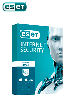 SOFTWARE ESET INTERNET SECURITY EDICION 2023 PARA1 PC, LICENCIA 1 AÃ±O.