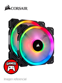 FAN CORSAIR LL140 RGB, 14 CM, 1300 RPM, 13.2 VDC,4 PINES, PWM CONTROL.PACK DE 2 