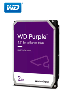 DISCO DURO WESTERN DIGITAL WD PURPLE, 2TB, SATA 6.0 GB/S, 64MB CACHE, 5400 RPM, 3.5.