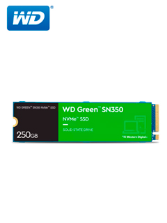 UNIDAD DE ESTADO SOLIDO WESTERN DIGITAL GREEN SN350 NVME, 250GB M.2 2280INTERFAZ