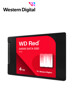 UNIDAD DE ESTADO SOLIDO WESTERN DIGITAL RED SA500NAS, 4TB, SATA, 2.5, 7MM.