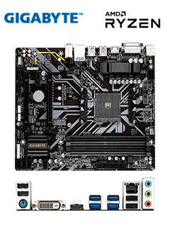 MOTHERBOARD GIGABYTE B450M DS3H V2, AM4, B450, DDR4, SATA 6.0, USB 3.1, VD/SN/NW.