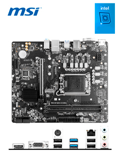 MOTHERBOARD MSI PRO PRO B760M-E DDR4, CHIPSET INTEL B760, LGA1700, HDMI, VGA, MATX.