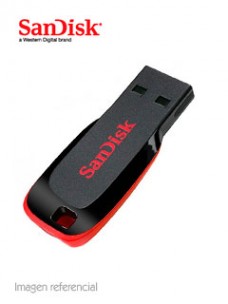 MEMORIA FLASH USB SANDISK CRUZER BLADE , 64GB, USB 2.0, PRESENTACIÓN EN COLGADOR.