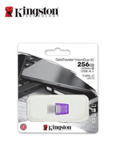 MEMORIA FLASH USB KINGSTON 256GB DATATRAVELER MICRODUO 3C 200MB/S DUAL USB-A + USB-C