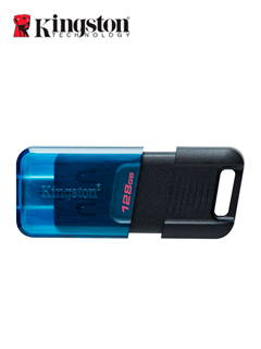 MEMORIA FLASH USB KINGSTON DATATRAVELER 80 M, 128GB, USB-C 3.2 GEN 1, COLOR AZUL