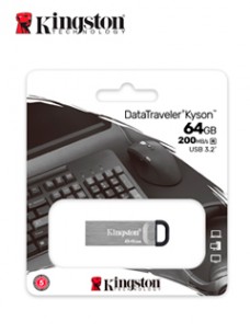 MEMORIA FLASH USB KINGSTON DATATRAVELER KYSON, 64GB, USB 3.2 GEN 1, PLATAPRESENT