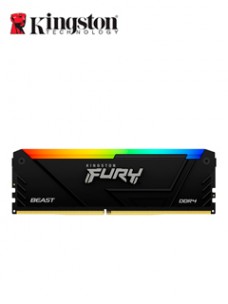 MEMORIA KINGSTON FURY BEAST RGB BLACK, 16GB DDR4 3200 MHZ, PC4-25600, CL16, 1.35V.