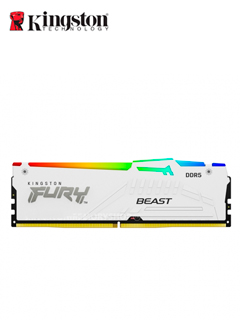 MEMORIA KINGSTON FURY BEAST WHITE RGB, 16GB DDR5-5200 MHZ, CL-40, 1.25V, WHITE