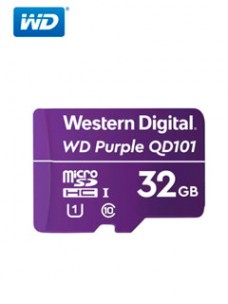 MEMORIA FLASH WD PURPLE 32GB SC QD101 MICROSD, IDEAL PARA CAMARAS DE VIDEOVIGILANCIA.