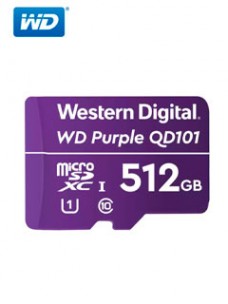 MEMORIA FLASH WD PURPLE 512GB SC QD101 MICROSD, IDEAL PARA CAMARAS DE VIDEOVIGILANCIA