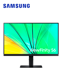 MONITOR PLANO SAMSUNG VIEWFINITY S6, 24 QHD IPS,HDMI, DISPLAY PORT, PIVOT, NEGRO