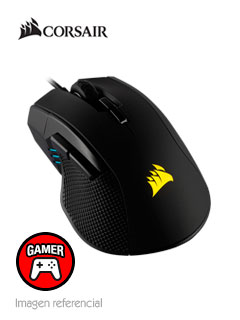 MOUSE ÓPTICO CORSAIR IRONCLAW RGB GAMING, 18 000 DPI, 7 BOTONES, NEGRO, USB.SENS