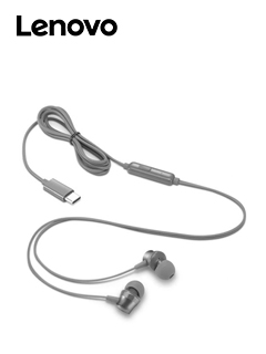 AURICULARES DE TAPON (IN-EAR) CON MICROFONO LENOVO, INTERFAZ USB-C, TIPO ALAMBRICO.