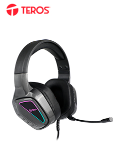 AURICULARES GAMING TEROS TE-8171N ESTÉREO, MICRÓFONO, LUCES RGB