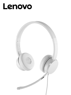 AURICULARES ESTEREO CON MICROFONO LENOVO 110, INTERFAZ USB TIPO-A, COLOR CLOUD GREY (