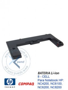 BATERIA HP TRAVEL LI-ION 8-CELL, PARA NOTEBOOKS HP NC4200, NC6100,   NC6200, NC8200, 