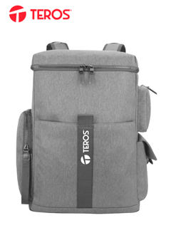 MOCHILA TEROS TE-IDS18582, POLIÉSTER, PARA NOTEBOOK DESDE 14 HASTA 15, COLOR GRIS