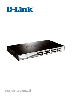 SWITCH D-LINK DGS-1210-28P, CAPA 2, POE, 24 RJ-45LAN GBE, 4 PUERTOS SFP, AUTO MDI/MDI