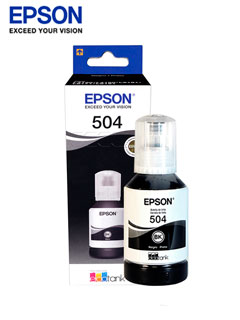 BOTELLA DE TINTA EPSON T504, COLOR NEGRO, CONTENIDO 127ML, PARA IMPRESORAS EPSON L416