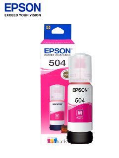 BOTELLA DE TINTA EPSON T504320-AL, COLOR MAGENTA,CONTENIDO 70ML.PARA IMPRESORAS 