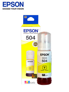 BOTELLA DE TINTA EPSON T504420-AL, COLOR AMARILLO, CONTENIDO 70ML.PARA IMPRESORA