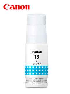 BOTELLA DE TINTA CANON GI-13 / COLOR CYAN / 70MLCOMPATIBLES CON IMPRESORAS DE TI