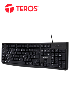 TECLADO ESTÁNDAR TEROS TE-4067S, USB 2.0, NEGROTELADO ESTÁNDAR EN ESPAÑOL TEROS 