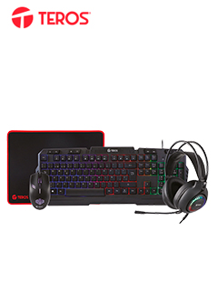 COMBO TEROS TE-4063N, TECLADO MULTIMEDIA, MOUSE, HEADSET, MOUSE PAD.