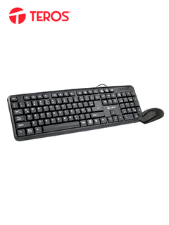 KIT TECLADO Y MOUSE TEROS TE4062N, USB, ACABADO ELEGANTE, NEGRO, ESPAÃ±OL, ÃPTICO.