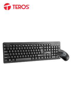 KIT INALÁMBRICO TECLADO + MOUSE TEROS TE-4061N, 2.4GHZ, RECEPTOR NANO USB, NEGRO