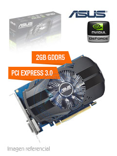 TARJETA DE VIDEO ASUS NVIDIA GEFORCE GT 1030, 2GBGDDR5 64-BIT, PCI-E 3.0, HDMI/DVI.